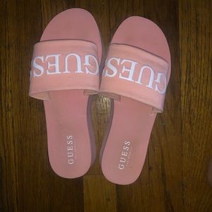 Baby pink platform sandals